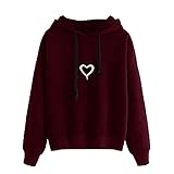 riou Damen-Kapuzenpullover mit langen Ärmeln, modisch, Pullover, Sportbluse, mit Hoodie-Muster, mit...