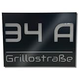 Hausnummer Schild 40x30cm, LED Beleuchtete 230V mit Gravur Straßenname und Nummer Personalisiert,...