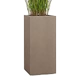 Pflanzwerk® Pflanzkübel Fiberglas Braun Tower 50x23x23cm *Frostbeständige Blumenkübel* *Deutsche...