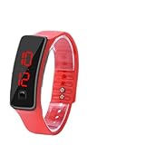 GLOGLOW Langlebige LED-Armbanduhr mit Silikonarmband und Präziser Zeitmessung, LED-Sport-Digitaluhr...