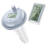 Funk PoolThermometer, WiFi Schwimmende Pool thermometer mit Indoor-Temperatur Luftfeuchtigkeit...