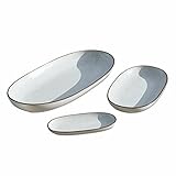 LOBERON Servierplatte 3er Set Biarré, verschiedene Größen, handgetöpfert, mediterraner...