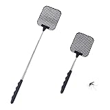 2 Stück Fliegenklatsche Ausziehbar,Fliegenklatsche Stabil,Insektenklatsche Mit Edelstahl...