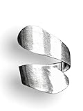 MadamLili - Echtsilber Ring Damen Offen Breit - 925 Sterlingsilber - Handgebürstet Matt -...