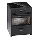 GURARI Induktions-Standherd GCH E 612 BL Schwarz Induktionsherd Freistehend mit 4 Boosterkochzonen...