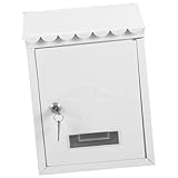 SEWACC Vintage Wandbriefkasten Weiß mit Schloss Europäischer Stil Garten Mailbox Großes...