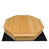 Rijoka Sandkasten Sandkiste aus Holz – 4 Sitzbänken – Sandkastendeckel – Inkl. Bodenplane –...