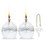 SUPERFINDINGS 2 Set Öllampe Aus Klarem Glas 3.8x3.1inch Lange Teelichter Mit Einzigartiger...