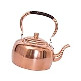 ZORESCOLEO Klassischer Kupfer-Wasserkocher, 3 Liter, Induktionsherd, sicherer Griff,...