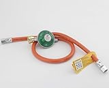 Druckminderer Set Gasregler mit Sicherheits-Sticker Gasdruckregler im Set mit Schlauch in...