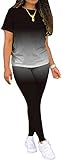 Damen Zweiteiliges Outfit Jogginganzug Trainingsanzug und Sweatpants Sport-Sets Übergröße - -...