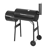 Laneetal Griller Outdoor, Holzkohlegrill mit Deckel, Grillwagen mit Rädern, Kohlegrill mit...