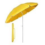 Sekey® 160 cm Sonnenschirm Strand mit Schutzhülle für Balkon Garten & Terrasse Neigungswinkel und...