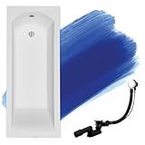 BADLAND Badewanne Original Weiß Acryl Wanne Rechteck SHEA 140x70 KOMPLETTSET SET + Füßen und...