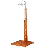 Deuba® Gartendusche FSC®-zertifiziertes Eukalyptus Holz Großer Chrom Duschkopf 223cm Sauna...