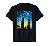 Stone Guardians Moai Skulpturen Osterinsel Aquarell T-Shirt