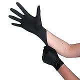 Einweghandschuhe Schwarz Latex, Einmalhandschuhe L, 100 Stück, puderfrei, Handschuhe Einweg,...