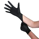 Einweghandschuhe Schwarz Latex, Einmalhandschuhe L, 100 Stück, puderfrei, Handschuhe Einweg,...