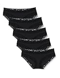 Amazon Marke - Iris & Lilly Damen Body Natural Slip, 5er-Pack, Schwarz, Large