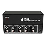 Ecverbyh Audio-Splitter 1 in 4 Out L/R Aux Stereo Audio Splitter 1X4 Audio-Verteiler für PC...