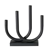 Boltze Kerzenleuchter Tonis (Kerzenhalter in schwarz, Eisen pulverbeschichtet, Kerzenständer 33 x 9...