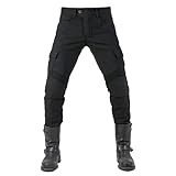 VOLERO® Original Motorradhose Herren JES-06 | Motorrad Jeans mit Protektoren | 97% Baumwolle + 3%...