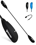 Abahub Kajak Paddel verstellbar 240cm bis 260cm Aluminium Angelpaddel Doppelpaddel mit Paddelleine...
