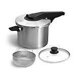 SPRINGLANE Edelstahl Schnellkochtopf 6,0 L inkl. Dampfgarer und Glasdeckel, Dampfkochtopf,...