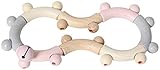Hess Holzspielzeug 11105 - Motorik-Rassel aus Holz in Form einer Acht, Nature Serie in Rosa, mit...