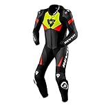 Revit Argon 2 1-Teiler Motorrad Lederkombi (Black/Red/Yellow,56)