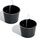 Schwarzer 5L/12L/ 16L/20L Eimer mit Skala – robuster Kunststoffeimer mit Griff – Putzeimer,...