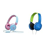 JBL Jr310 On-Ear Kinder-Kopfhörer in Hellblau-Rosa – Kabelgebundene Ohrhörer mit Headset und...
