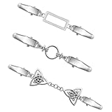 Ouligay 3 Stück Vintage Cardigan Clip Silber Metall Pullover Clips für Kleidung Brosche...