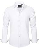 J.VER Herren Hemd Unifarben Stretch Langarm Männer Hemden Regular Fit Herrenhemden Freizeithemden...