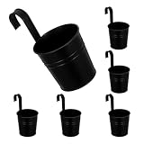 Abaodam 6 Stück Hängende Blumentöpfe aus Eisen Kleiner Balkon Pflanzkübel mit Ablaufloch Metall...