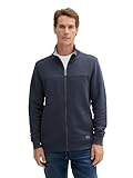 TOM TAILOR Herren Sweatjacke mit Stehkragen, 19024 - Sky Captain Blue White Melange, XXL