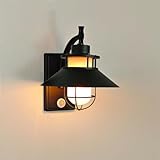 EOEO Außenlampe mit Bewegungsmelder E27 Außenwandleuchte Vintage Industrial IP54 Wasserdichte...