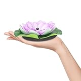 iplusmile Solarbetriebener Lotus Form Schwimmender Teichbrunnen Wasserspiel für Garten Schwimmender...