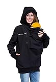 Viva la Mama - 3in1 Allwetter Tragejacke Umstandsjacke Softshell - JACKY - schwarz/Punkte - M