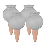 Relaxdays Tonkegel Bewässerung, 4er Set, je 100 ml Volumen, Gießkugel für Zimmerpflanzen &...