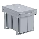 SVITA Einbau-Mülleimer Unterschrank 31L mit Fächern Mülltrennung (1x 15L + 2x 8L)