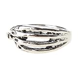 BUBEFSKD Resizier Silberring Trend Punk Rock Vintage Für Kreative Skelett Handschleife Party...