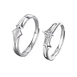 Aotiwe Freundschaftsringe Silber, Verlobungsring 925 Sterling Silber Sterne Paar mit Rundschliff...