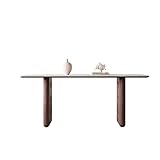 OGOODLE Esstisch aus Holz, modern, schlicht, Walnussholz, rechteckig, Holzmaserung, Steinplatte,...