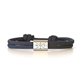 Personalisiertes Segeltau Armband – Edelstahl Charm mit Gravur - Größenverstellbar & wasserfest...