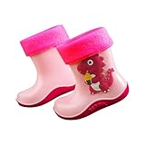 YANFJHV Gummistiefel Kinder Gefüttert, Regenschuhe Gartenschuhe Mädchen Junge Kurze Stiefel...