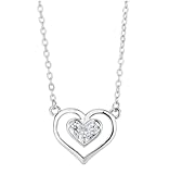 FRER Halskette Damen Silber 925,Herzkette Für Damen, S925 Sterling Silber Herzförmiger Hohler...