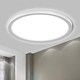 LQWELL® Deckenleuchte LED Deckenlampe, IP44 Wasserfest Badlampe Rund Flach 18W 6000K 1600LM Modern...