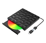 HABHYUDP Externer DVD-Spieler, USB 3.0 Typ C, CD-/DVD-Player, tragbare DVD-Player-CD-Player for...