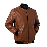Darringls Motorrad Lederjacke Herren Stehkragen Kunstlederjacke Motorradjacke Pilotenjacke...